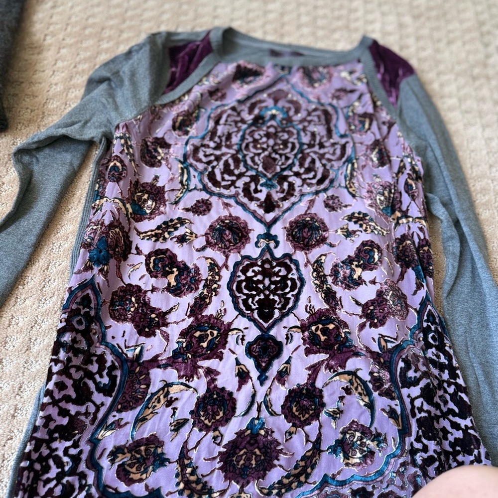 Hale Bob Purple and Gray Sweater